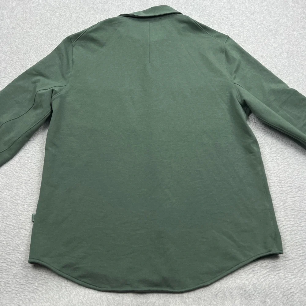 Lululemon Stretch French Terry Overshirt Mens Large Green Snap Up Shacket M3F8SS